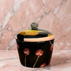 Droll Designs Canister Large Lidded Sugar Dip Bowl with Slot